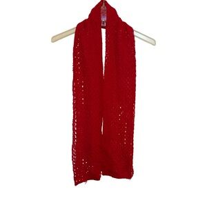 Vibrant Red Knit Scarf